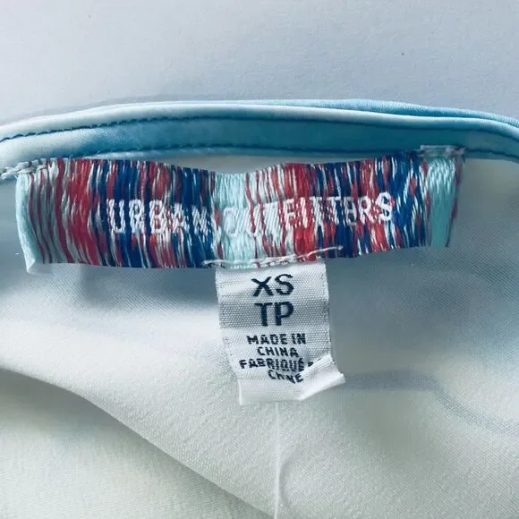 NWT UO Urban Outfitters Y2K Mini Dress Women XS Julia Asymmetrical Festival Blue - Picture 7 of 12